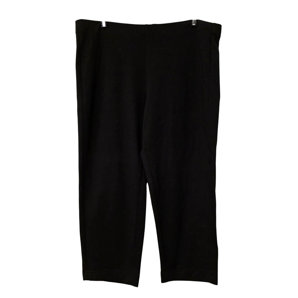 Pure Jill Black Pima Cotton Blend Slim Leg Cropped Pants Petite Medium RN 97641